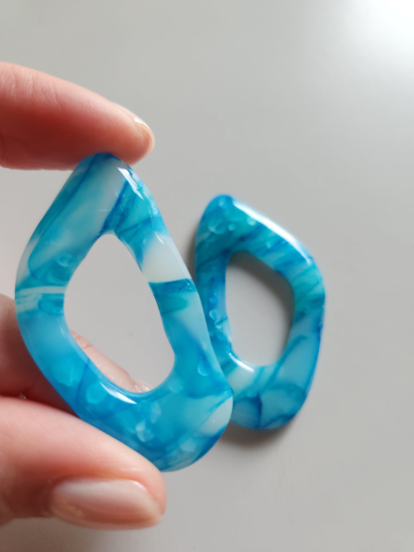 Translucent Turquoise Clay Statement Studs