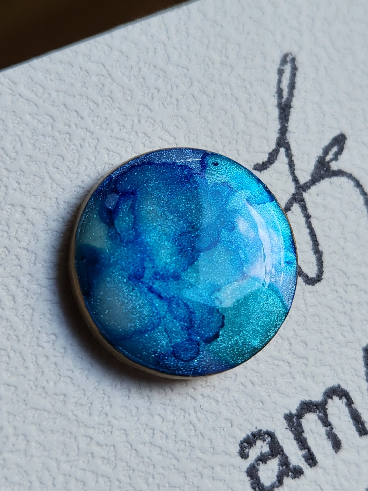 Ink-Infused Circular Studs
