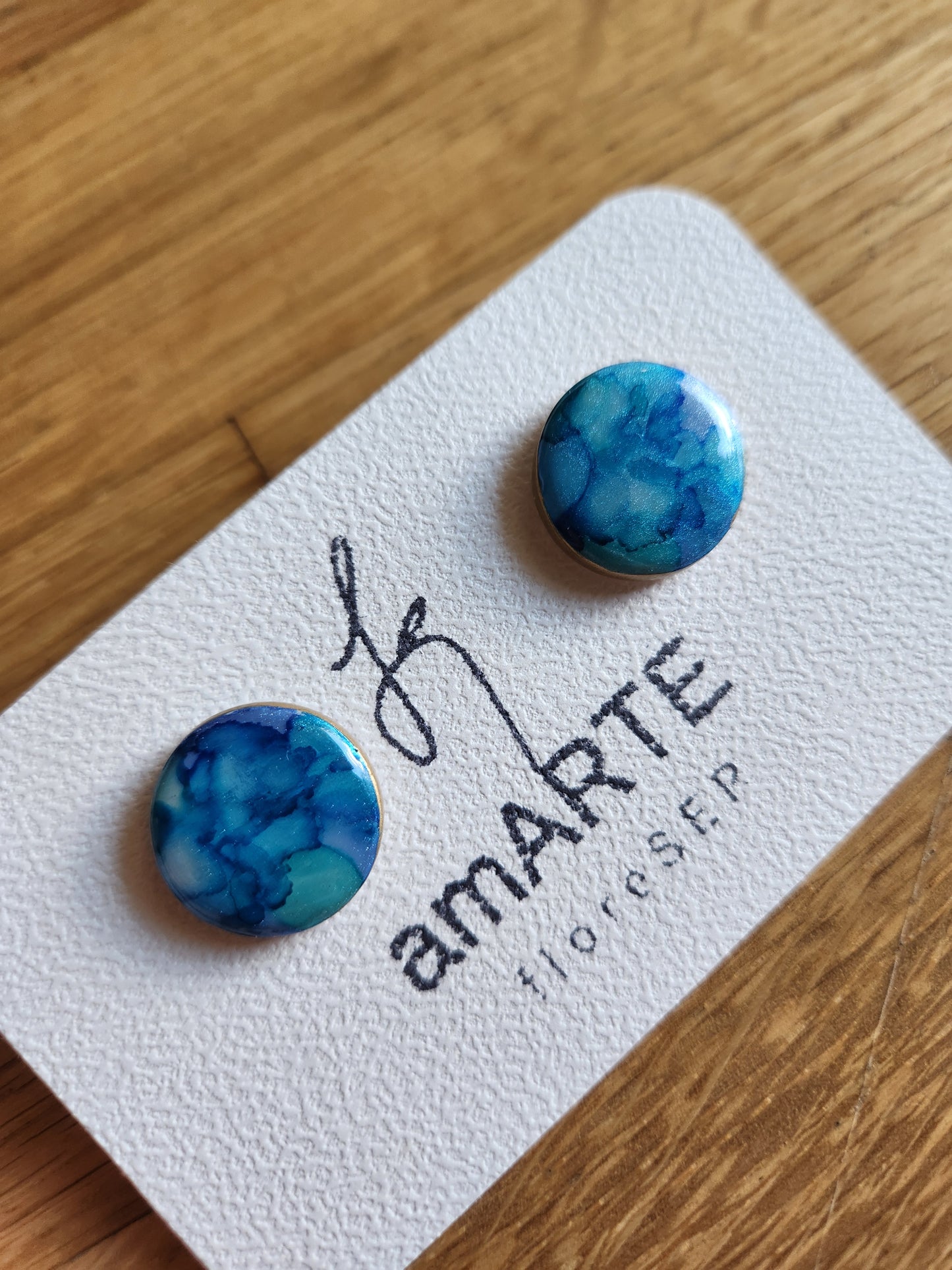 Ink-Infused Circular Studs