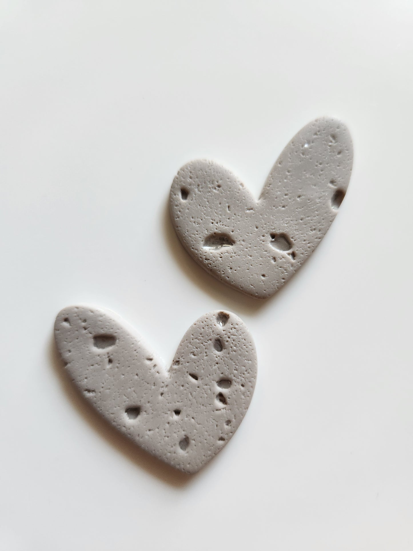 Heart Earrings Volcanic Texture