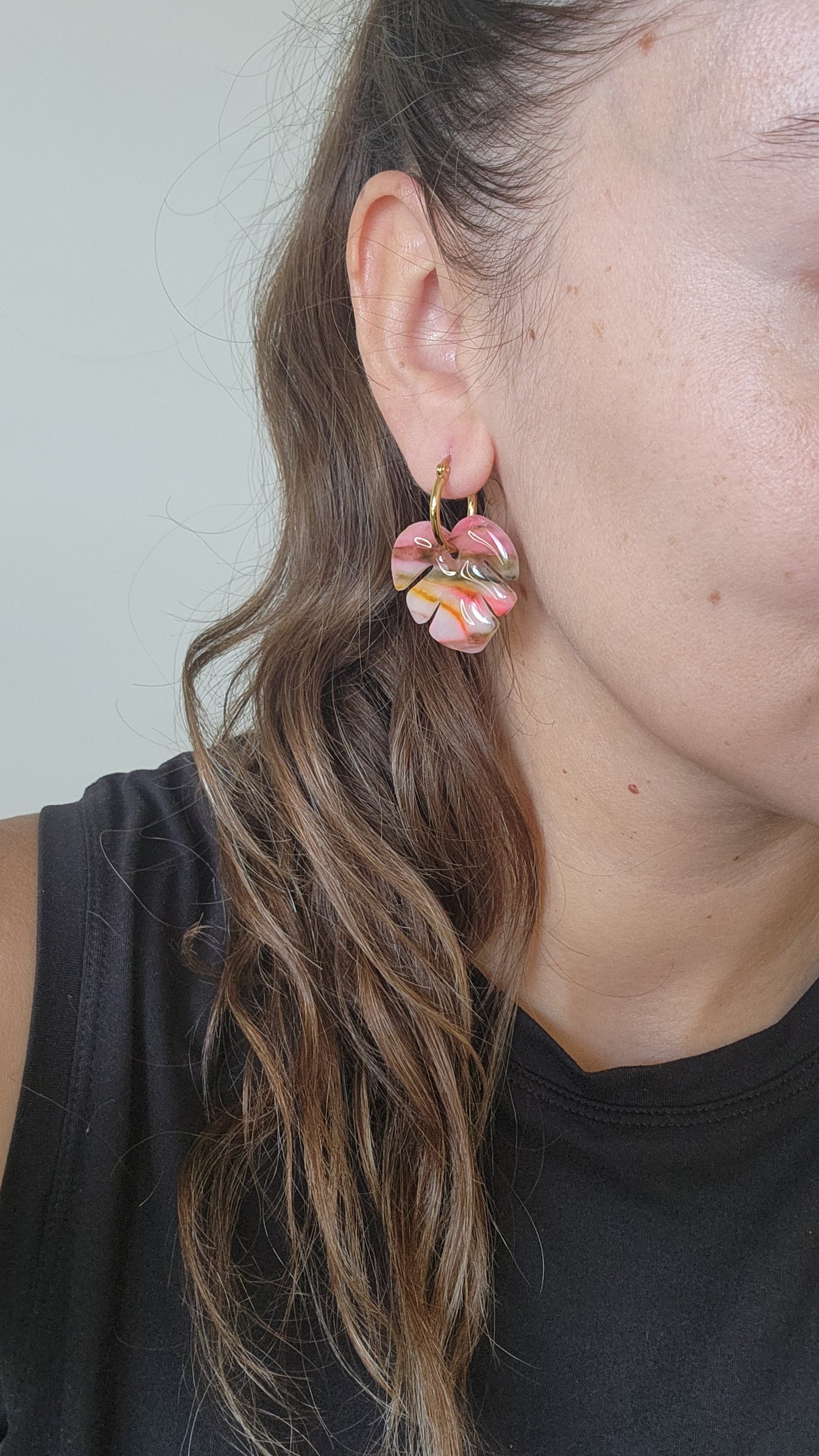 Monstera Hoops - Translucent