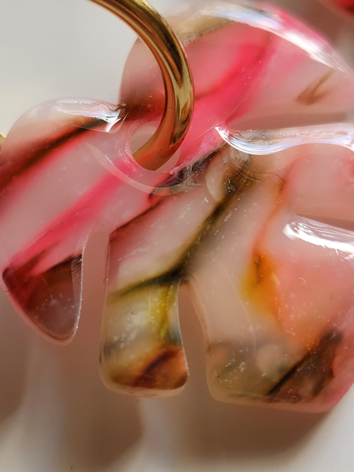 Monstera Hoops - Translucent
