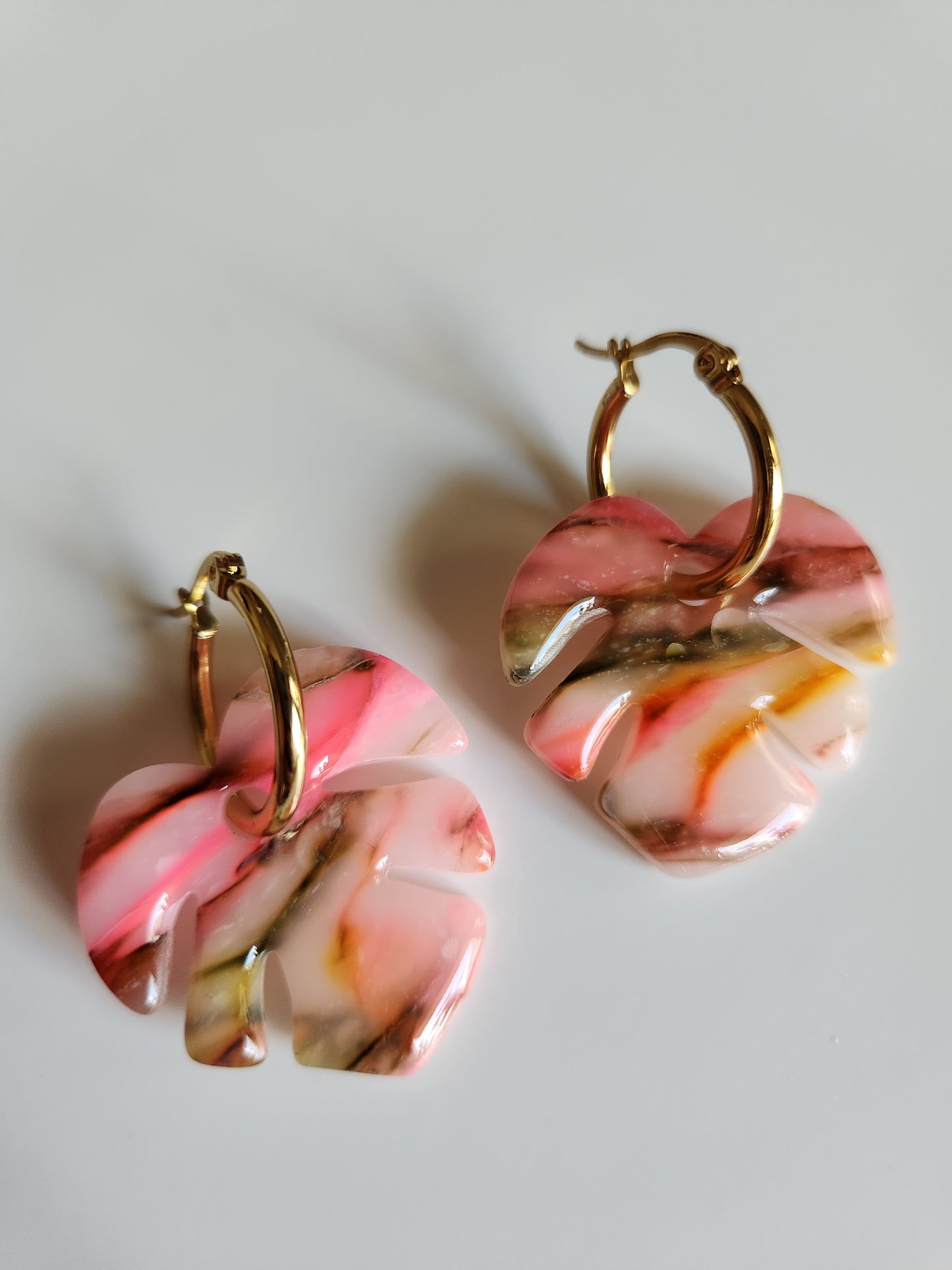 Monstera Hoops - Translucent