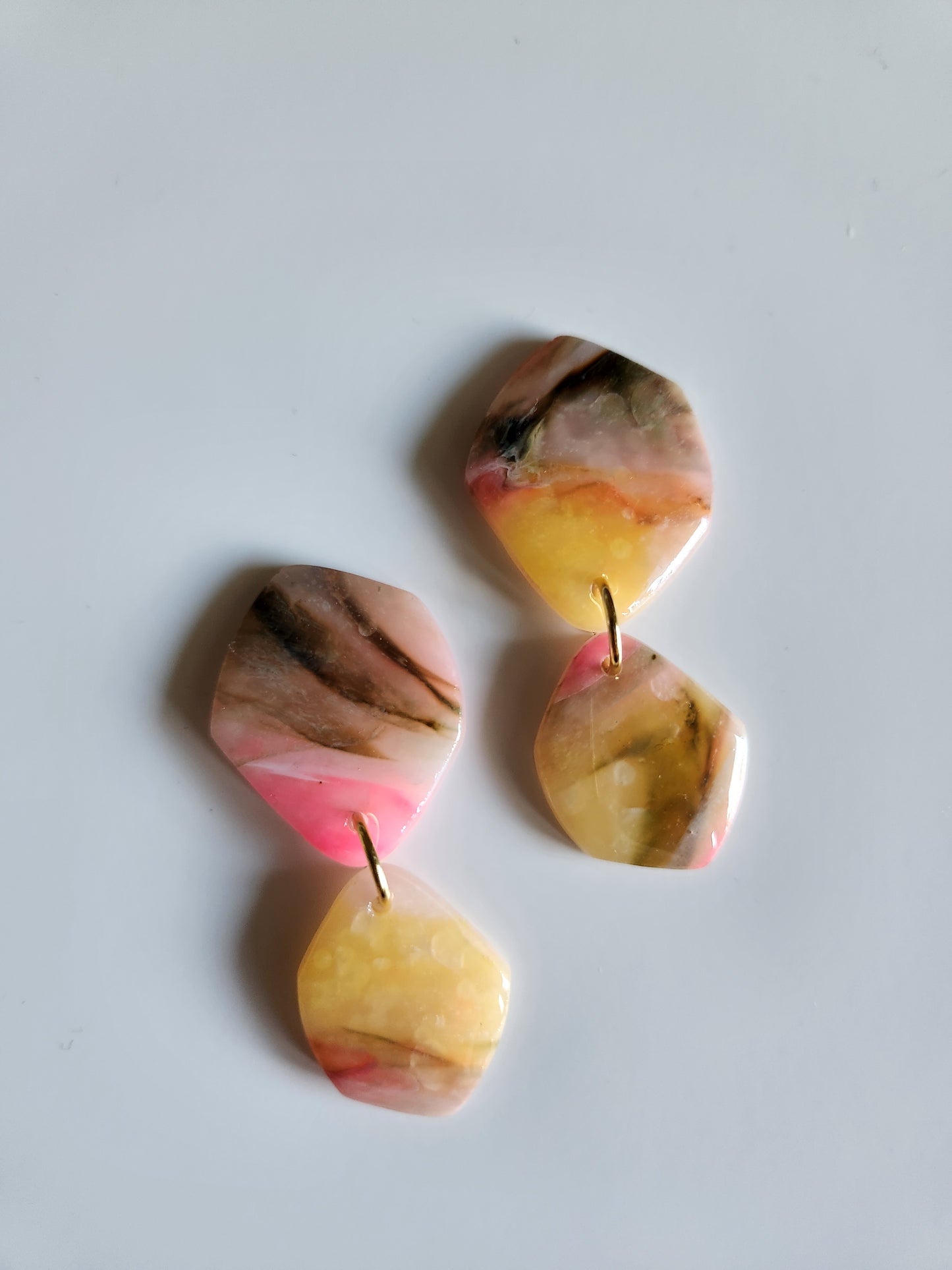 Two Piece Geometric Translucent Earrings