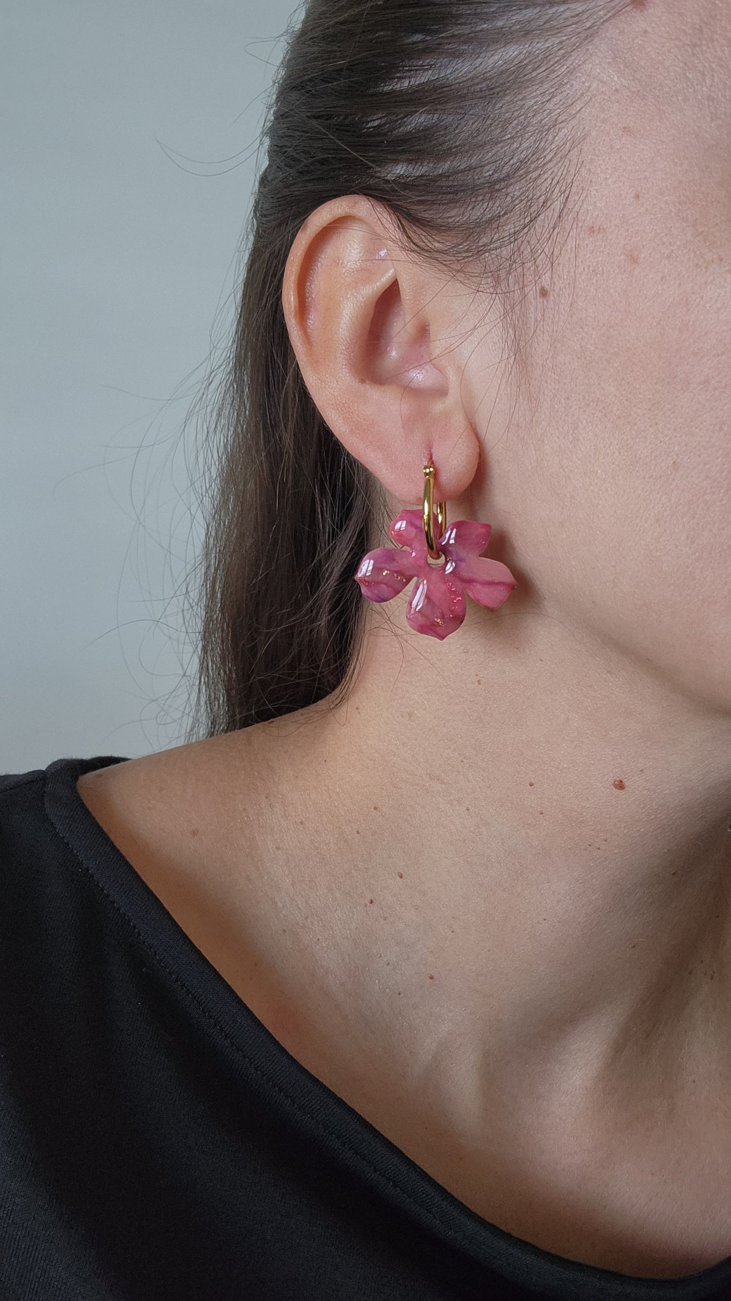Hibiscus Hoop - Translucent - Purple and Fuchsia