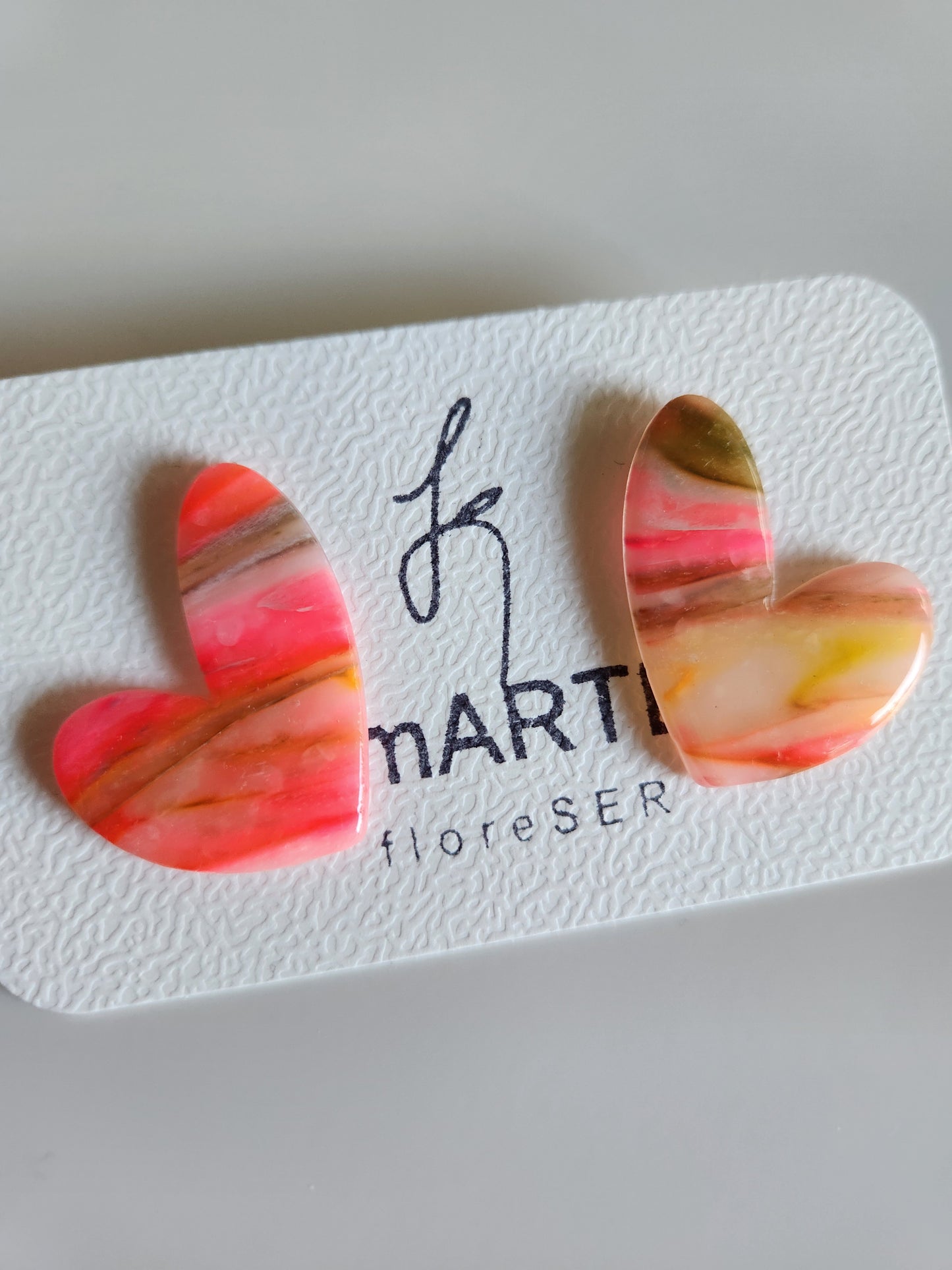 Heart Earrings - Translucent Multicolor