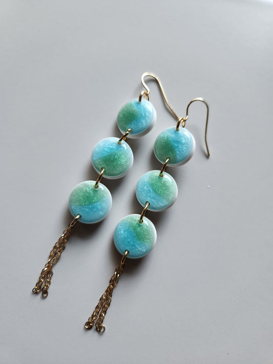 Long Round Earring - Small - Caribbean Colour