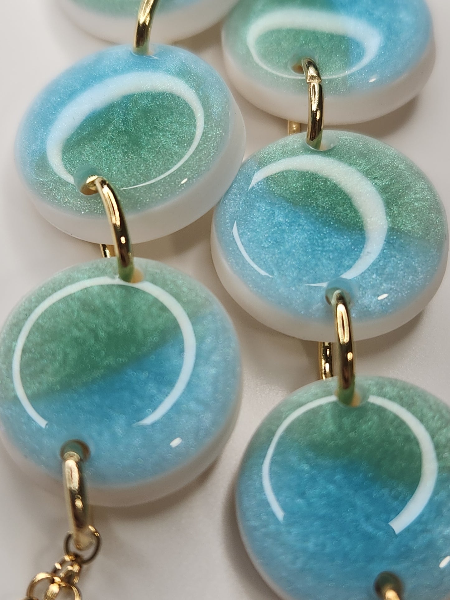Long Round Earring - Small - Caribbean Colour