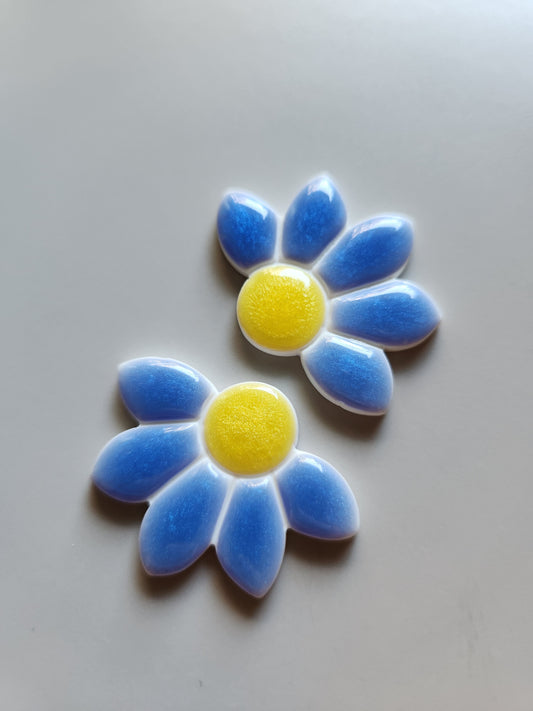 Blue Daisy Earrings
