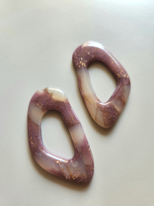 Translucent Light-Brown Clay Statement Studs