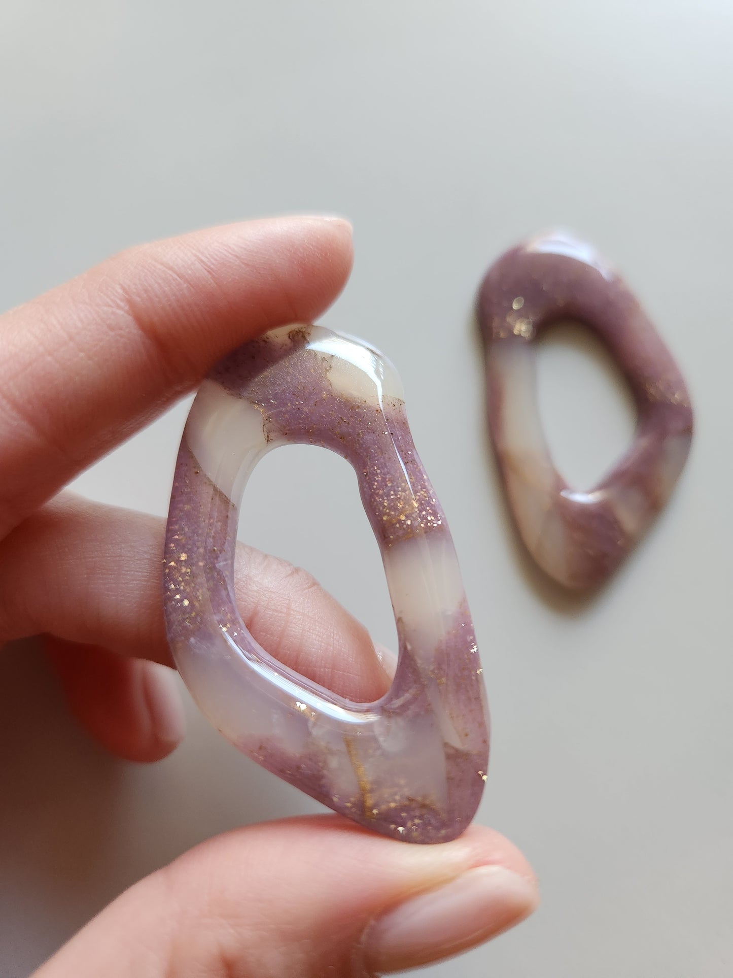 Translucent Light-Brown Clay Statement Studs
