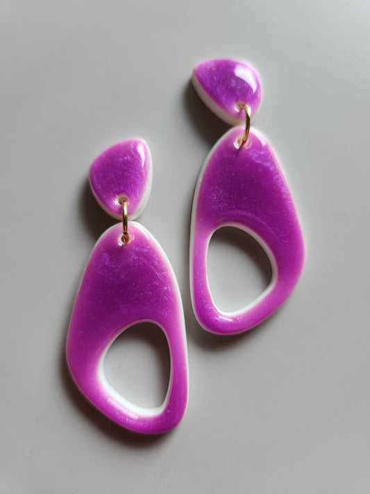 Violet Wave Statement Earrings