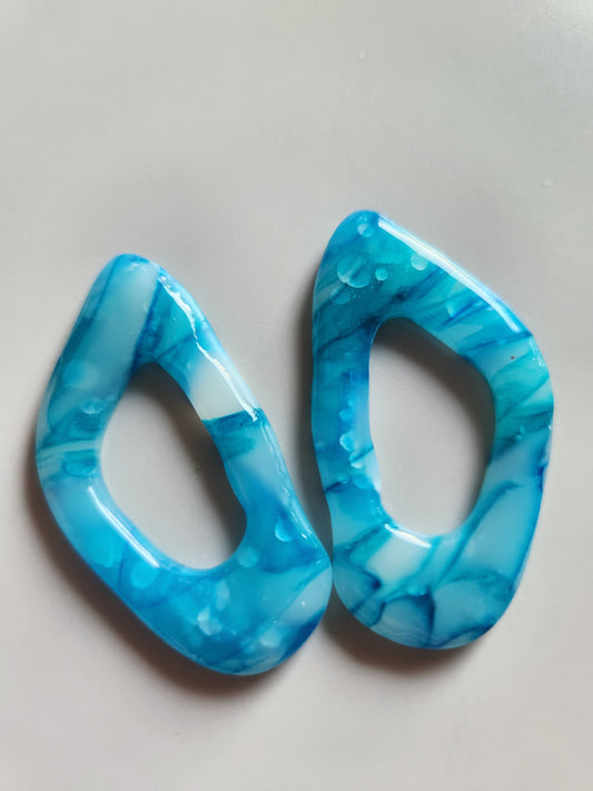 Translucent Turquoise Clay Statement Studs