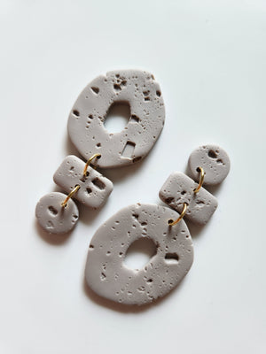 Geometric Earrings - Volcanic Texture