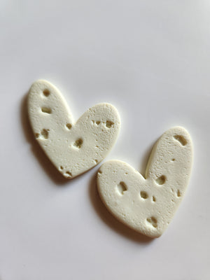 Heart Earrings Volcanic Texture