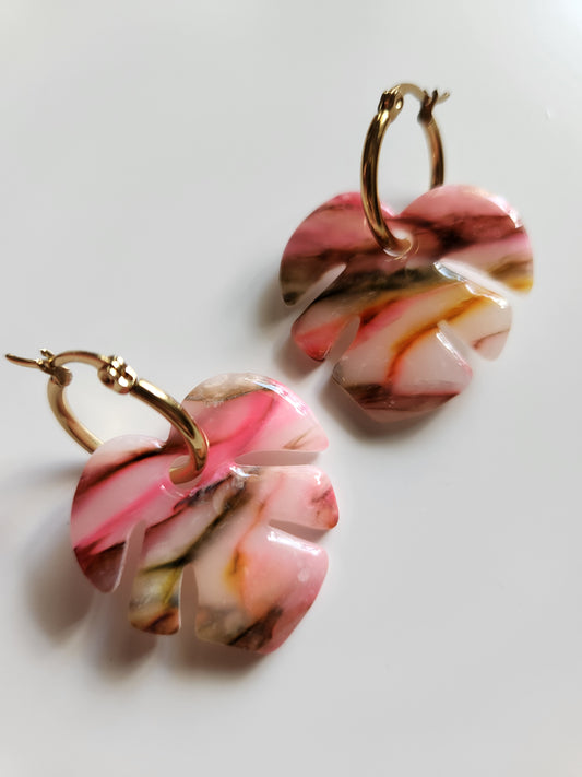 Monstera Hoops - Translucent