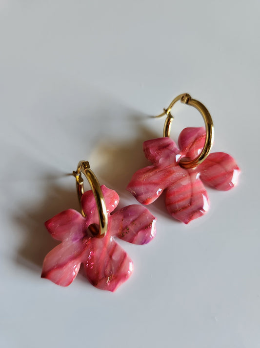 Hibiscus Hoop - Translucent - Purple and Fuchsia