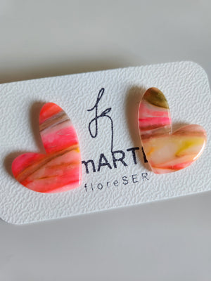 Heart Earrings - Translucent Multicolor